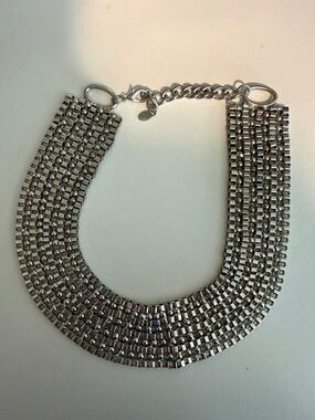 Silver Multistrand Costume Statement Necklace - Women Jewelry